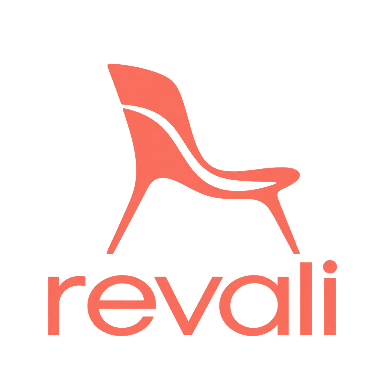 Коралловое кресло и логотип revali